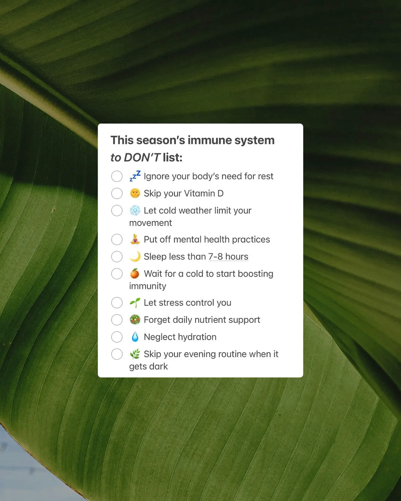 Your immune system deserves better than this! 😳

As the season changes, it’s the perfect time to re