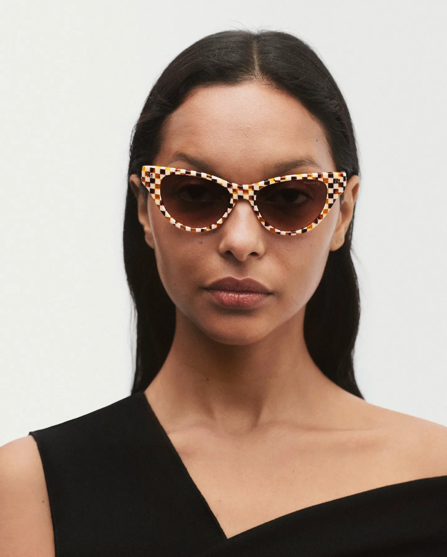 Suzy Cat Eye Sunglasses in Tortoise Checker - Machete – MACHETE
