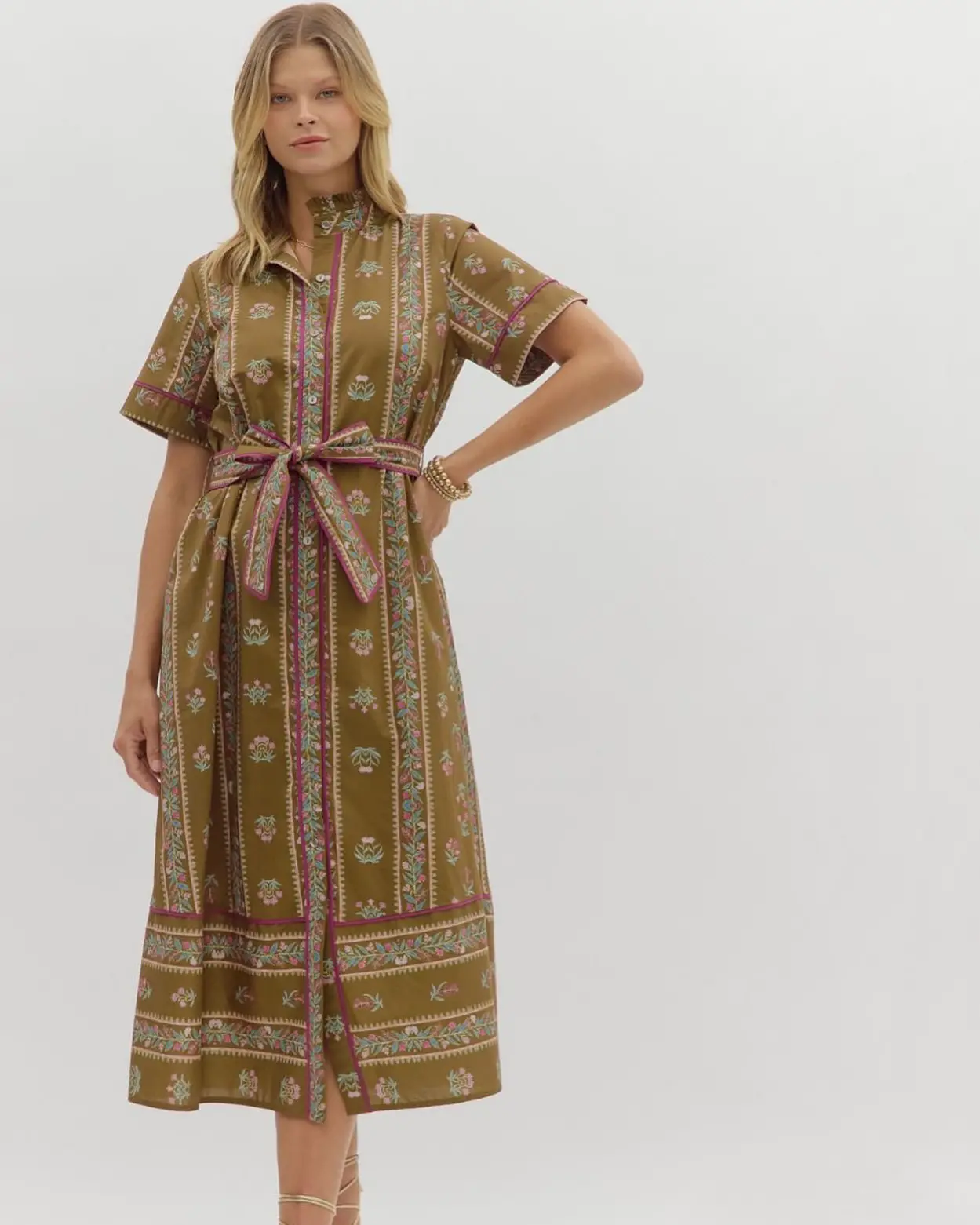 slim fit dress slacks Embroidery Midi Dress – English Factory main image 1